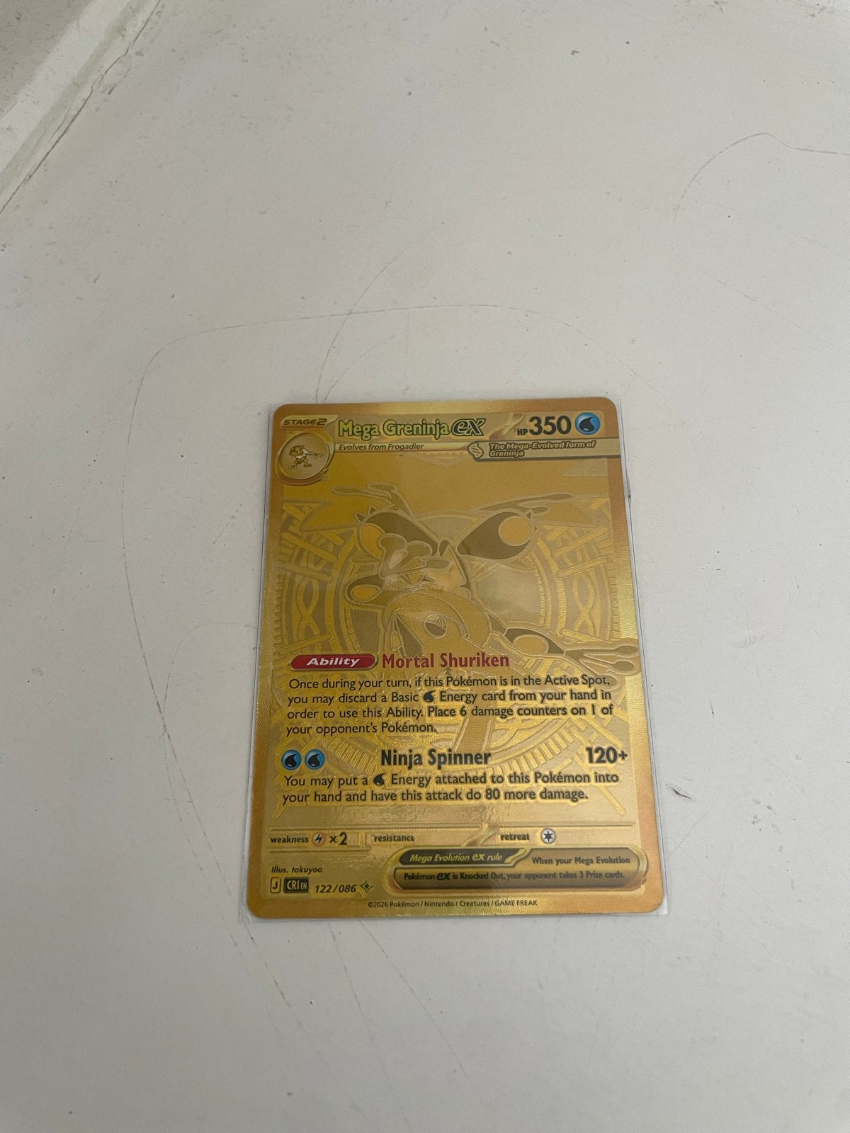 Mega Greninja EX   Pokemon Kaart, Ophalen of Verzenden, Nieuw, Losse kaart, Foil