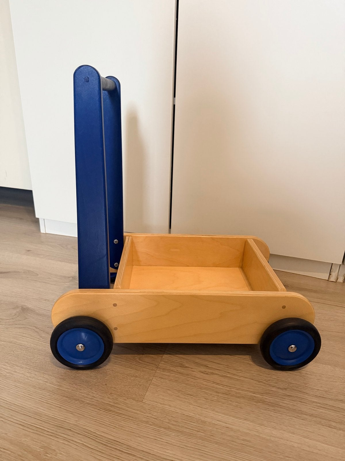Houten loopwagen met bak - Toys by Van Dijk, Ophalen, Gebruikt, Jongen of Meisje
