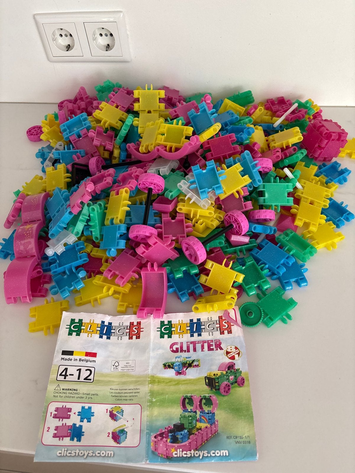 Clics Glitter Bouwblokken - Grote set met handleiding, Ophalen of Verzenden, Zo goed als nieuw, Overige merken