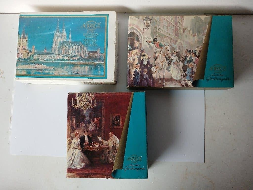 3 VINTAGE geschenkdozen 4711 Echt Kölnisch Wasser, Ophalen of Verzenden, Nieuw, Parfumfles, Gevuld