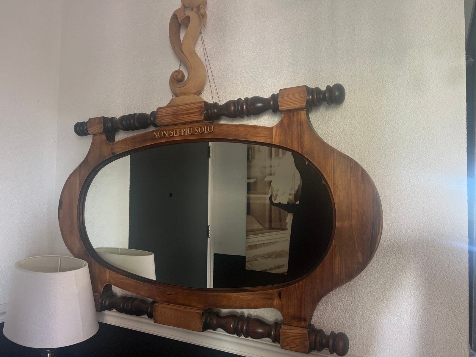 Decoratieve Spiegel met Houten Frame, Huis en Inrichting, Ophalen, Gebruikt, 100 tot 150 cm, 75 tot 100 cm