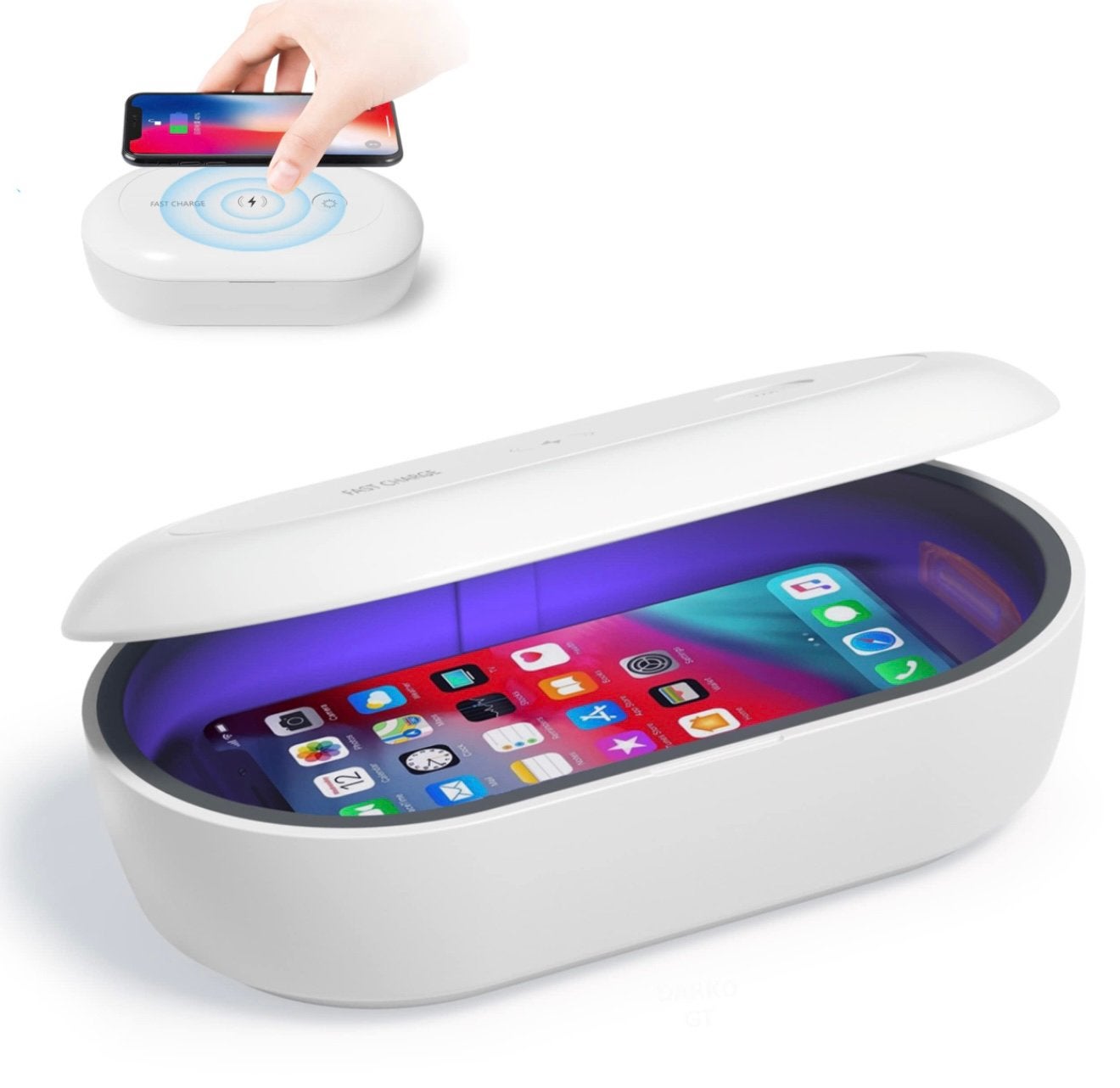 Xssive UV Desinfectie Box + Draadloze Oplader, Hobby en Vrije tijd, Ophalen of Verzenden, Zo goed als nieuw, 6431ht, Phone Doctor M&S