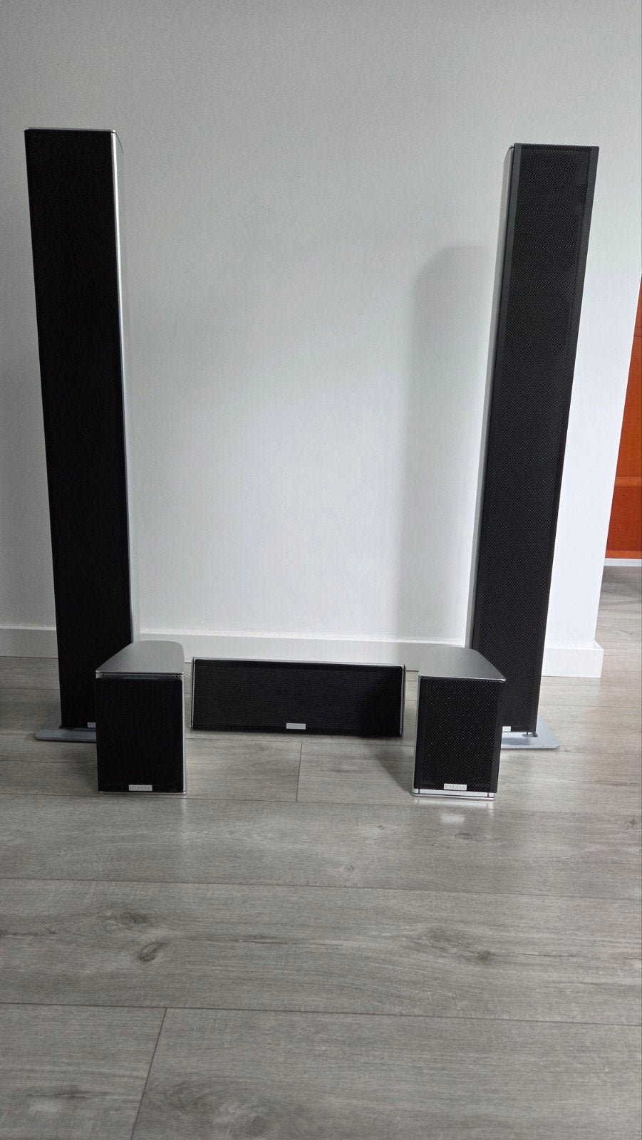 Piega TS-Serie 5.0 Surround Set - Zilver/Zwart, Geschikt voor surround/home cinema, Zo goed als nieuw, Surroundset, Ophalen
