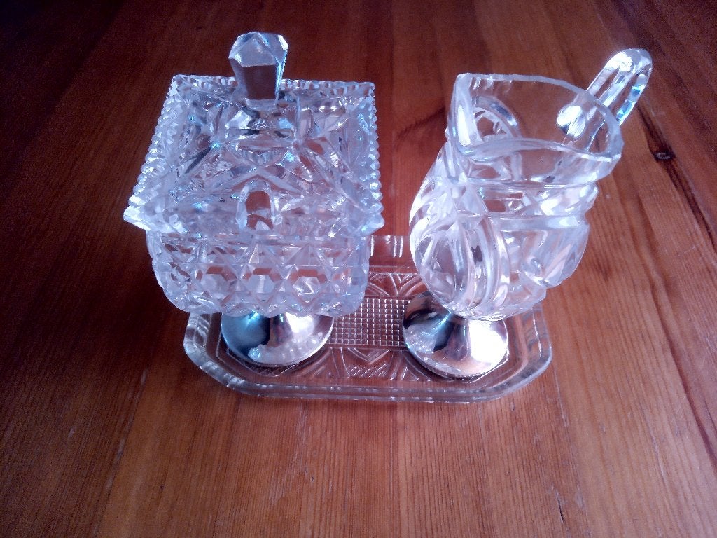 Melkkan Suikerpot GLAS, Ophalen, Overige stijlen, Glas, Schaal of Schalen