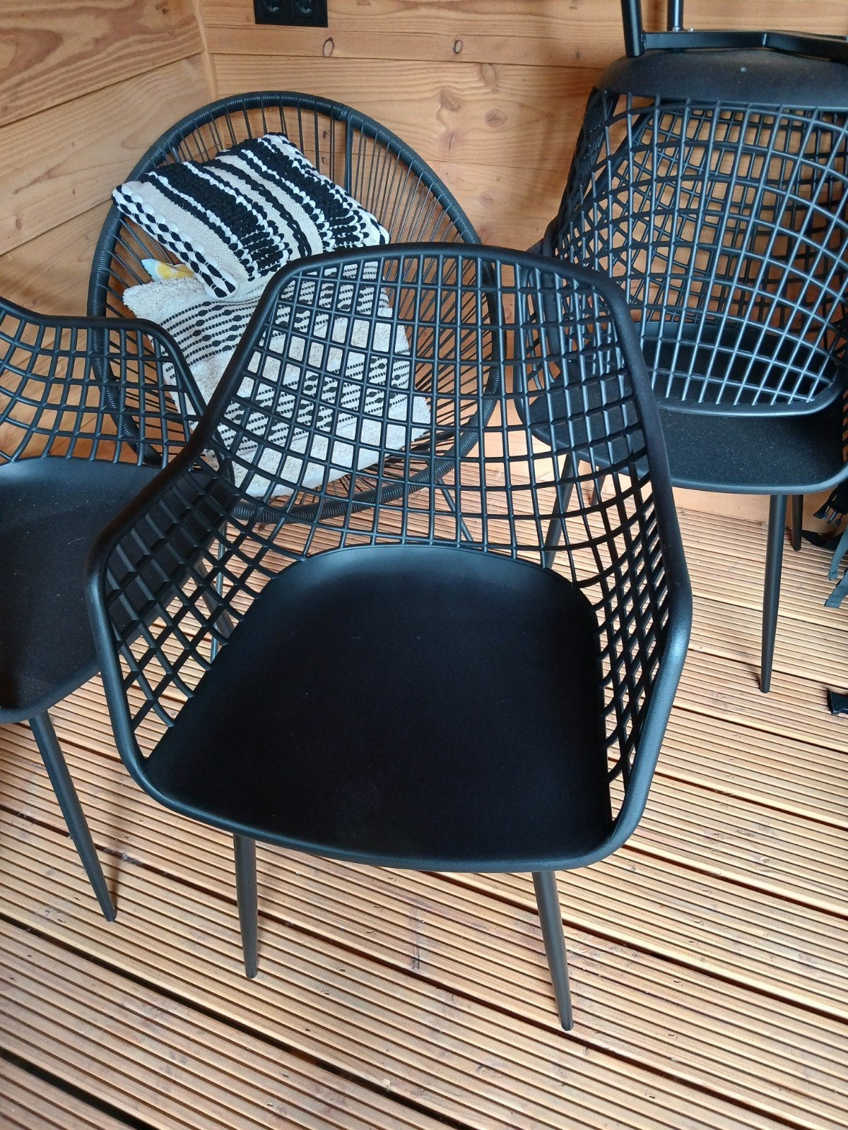 4x stoel Webbing Kwamtum, Huis en Inrichting, Stoelen, Ophalen, Zwart, Nieuw, Vier