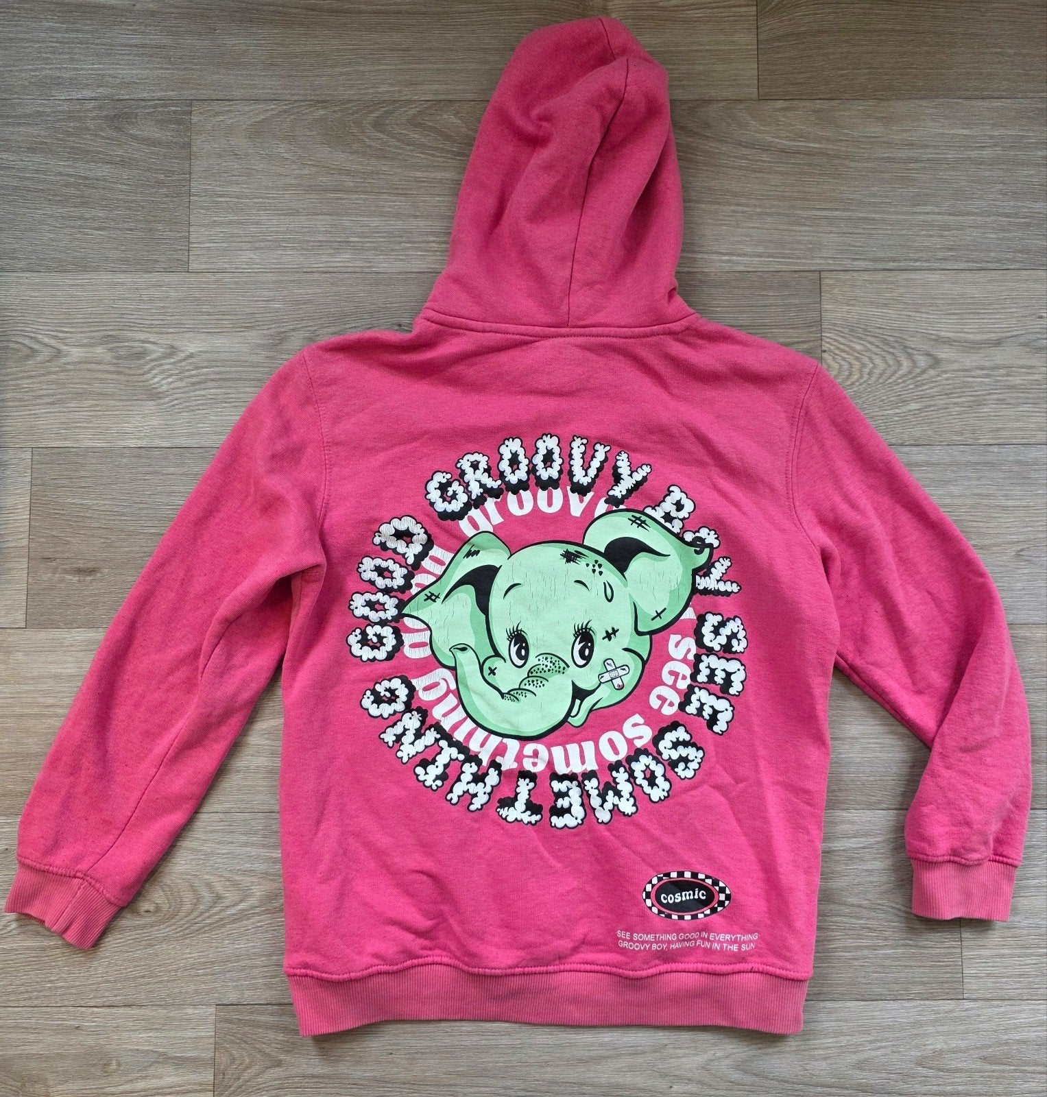 Bershka roze oversized hoodie XS – Groovy Boy, Verzenden, Bershka, Zo goed als nieuw, Roze