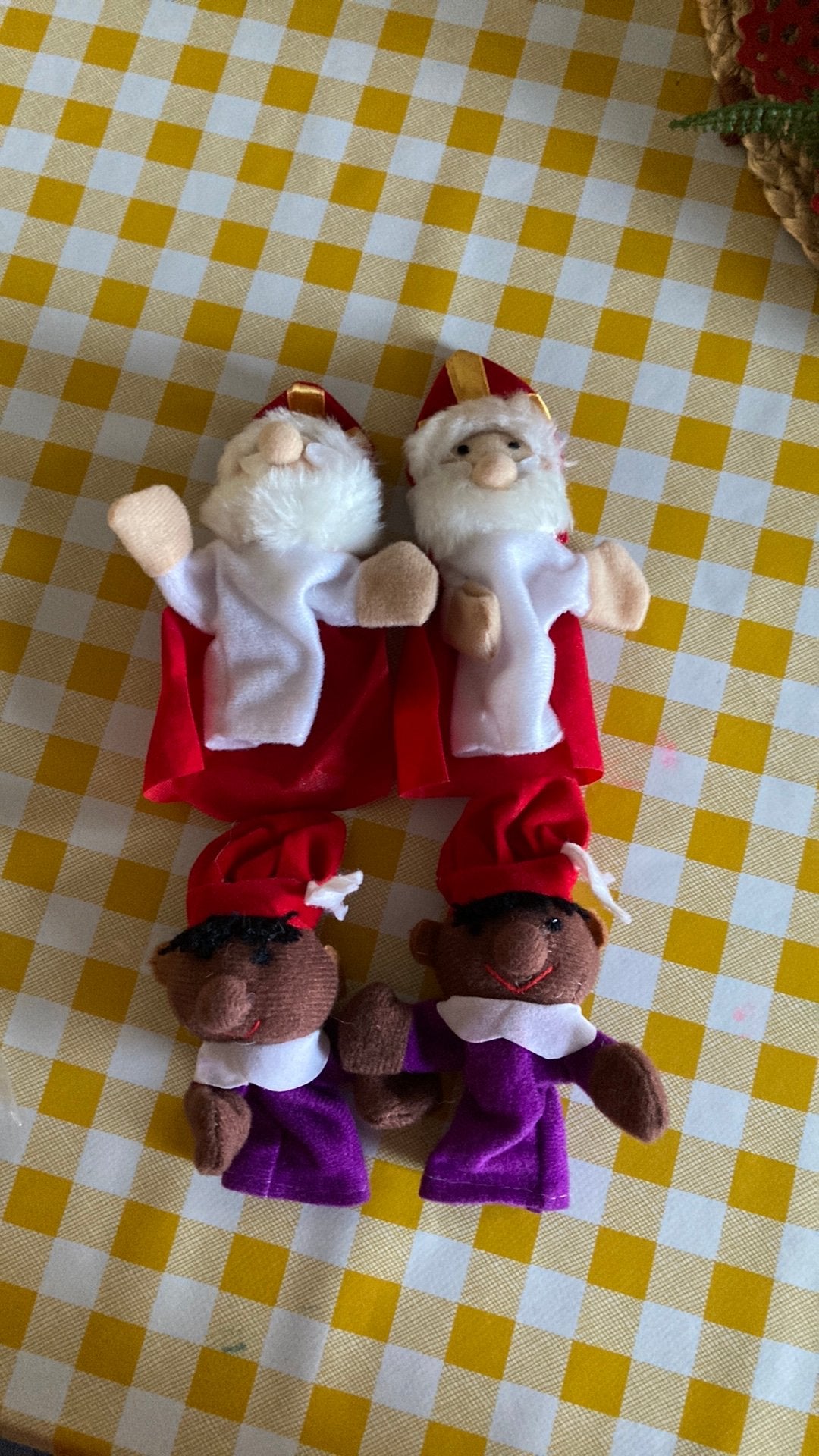 Vingerpoppetjes zwarte piet en sinterklaas, Ophalen of Verzenden, Zo goed als nieuw