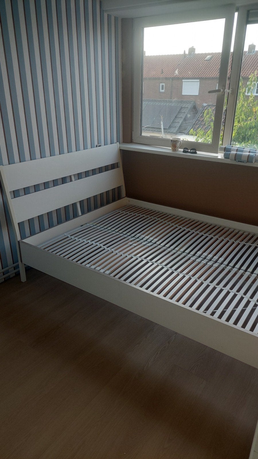 IKEA Trysil bed 140x200 cm inclusief luxe lattenbodem, Ophalen, Gebruikt, Wit, Tweepersoons