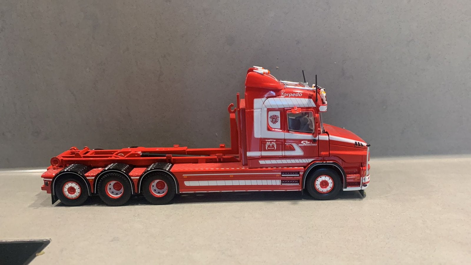 Tekno Scania Torpedo haakarm, container, Ophalen of Verzenden, Zo goed als nieuw, Bus of Vrachtwagen, Tekno