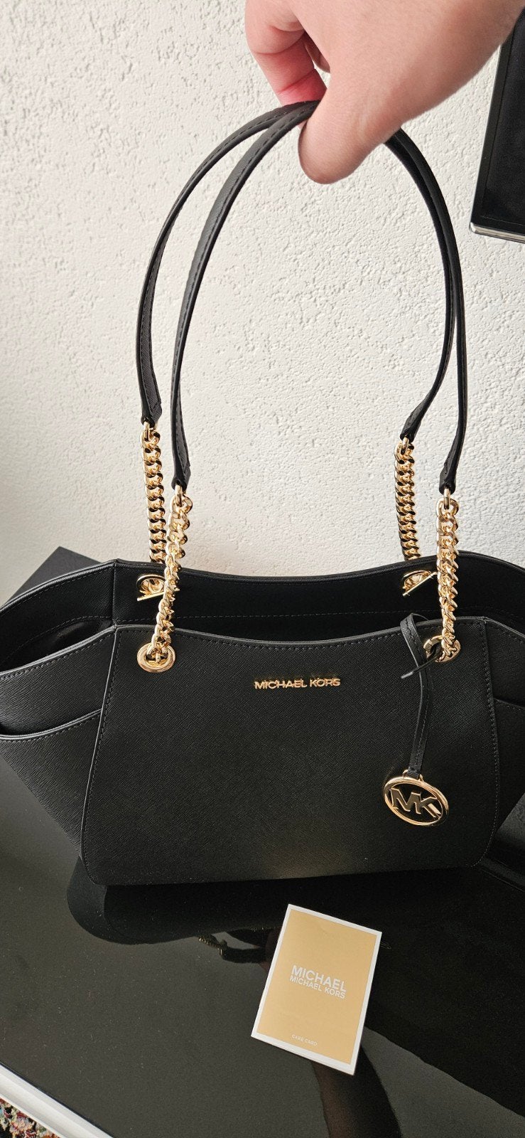 Michael Kors (Schoudertas Jet Set van saffianoleer, groot), Sieraden, Tassen en Uiterlijk, Tassen | Damestassen, Ophalen of Verzenden