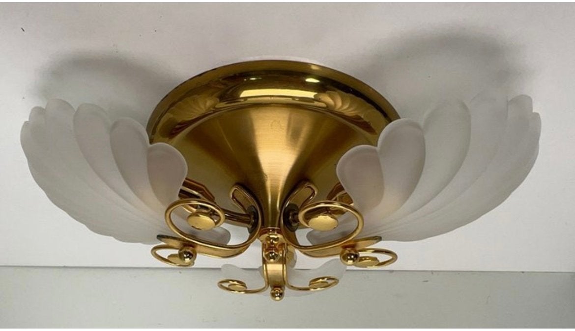 Set van 2 Vintage Hollywood Regency Plafondlampen DeKnudt, Ophalen