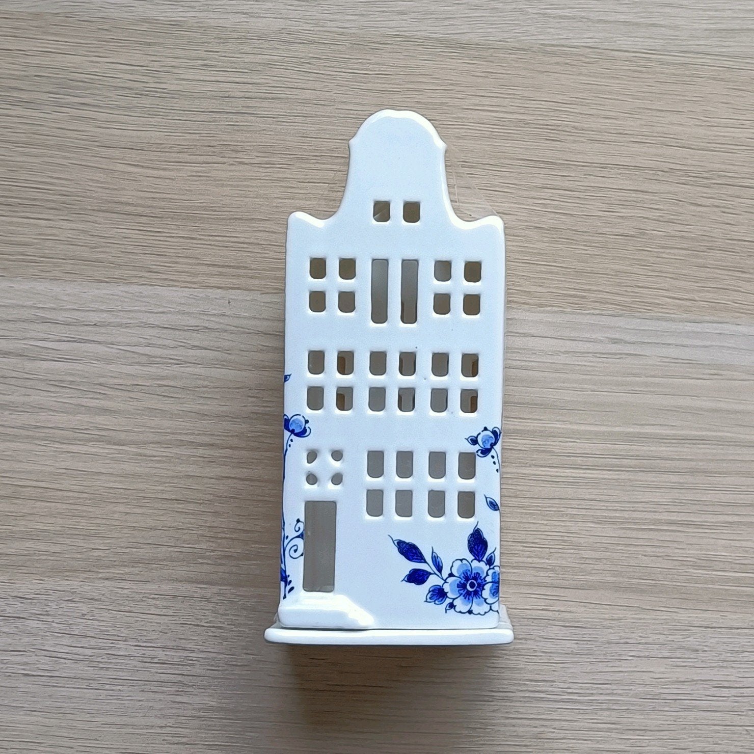 Heinen Delfts Blauw huisje waxinelichthouder, Huis en Inrichting, Ophalen of Verzenden