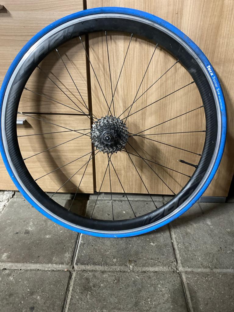 Tacx trainingswiel met band en 105 cassette 10sp, Wiel, Ophalen of Verzenden, Zo goed als nieuw, Aluminium