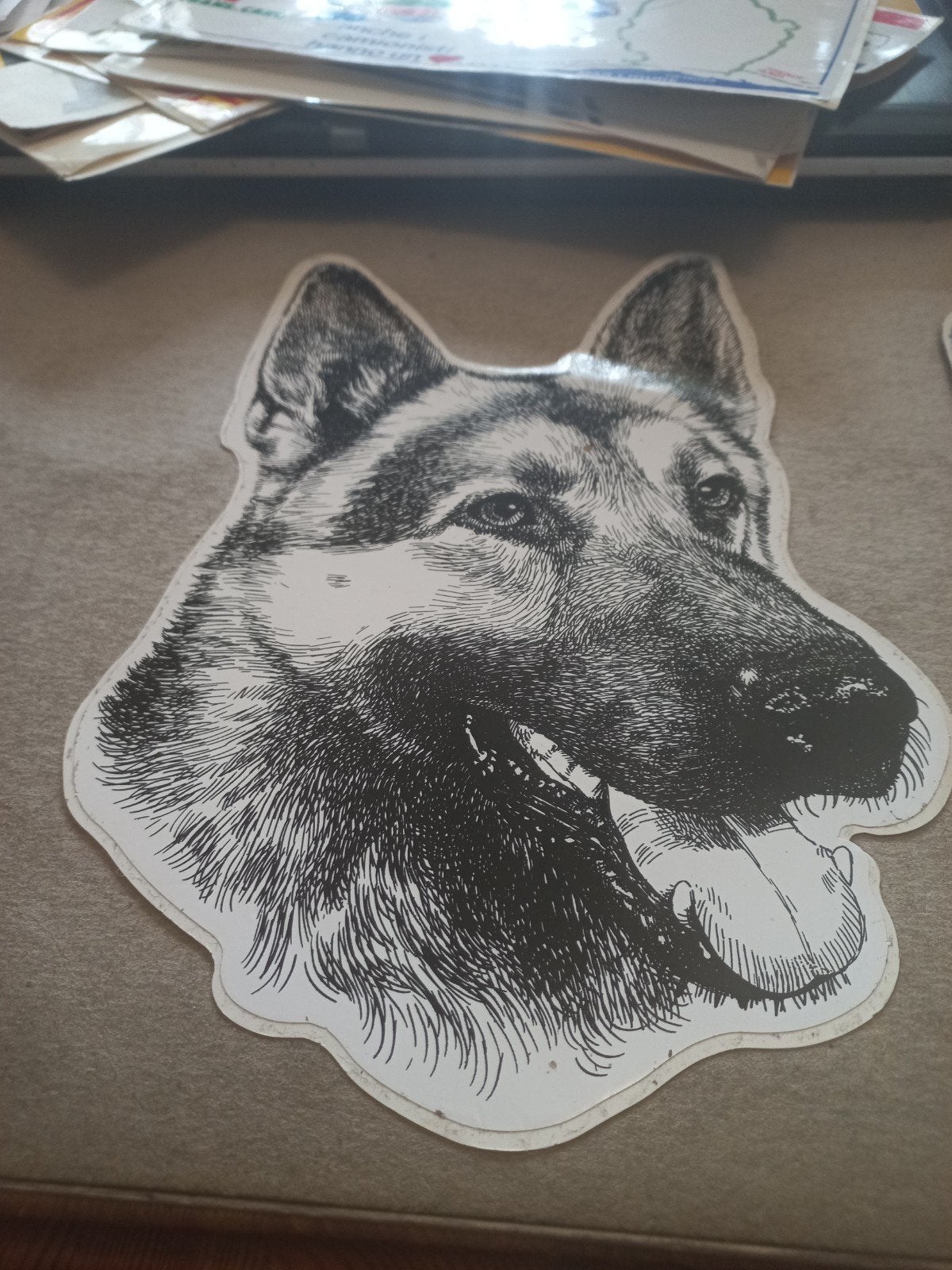 Vintage Duitse Herder Sticker/Plaatje, Ophalen of Verzenden