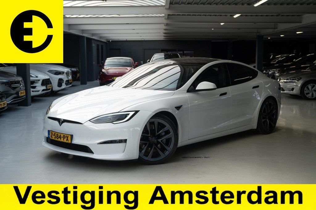 Tesla Model S Plaid+ | SoH 86,1% | 1020PK | Stoelverkoeling, Auto's, Tesla, Automaat, 110 €/maand, Model S, Wit