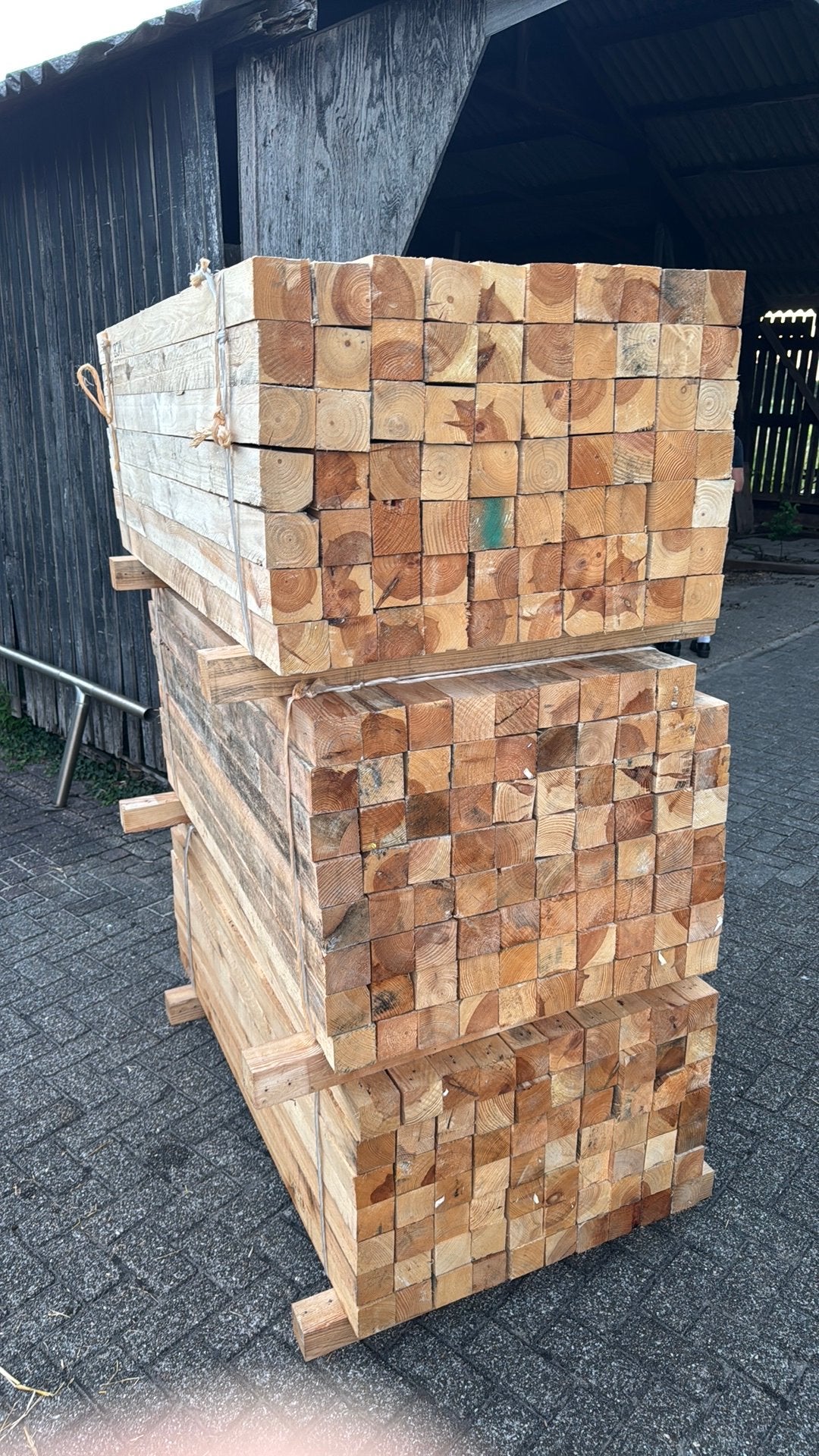 Houten balken 7,5x7,5x150 - 270 stuks, Ophalen, Zo goed als nieuw, 250 cm of meer, Balken