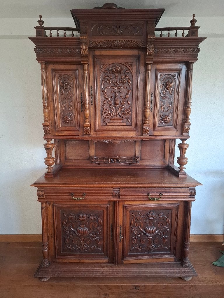 Antieke houten Henri Deux kast, Ophalen