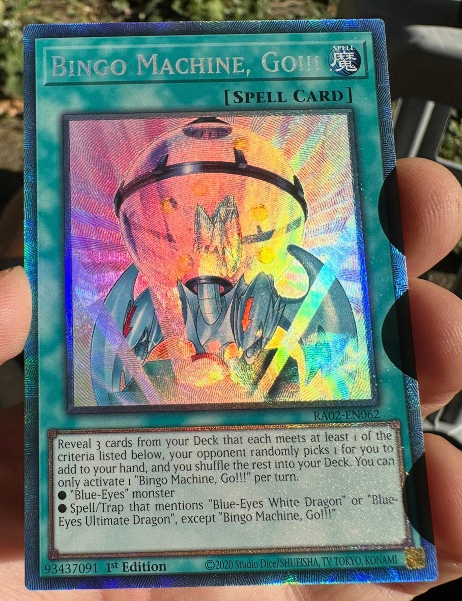 Yu-Gi-Oh! Bingo Machine Go RA02 1st Ed Collectors Rare !, Ophalen of Verzenden, Zo goed als nieuw, Losse kaart, Foil