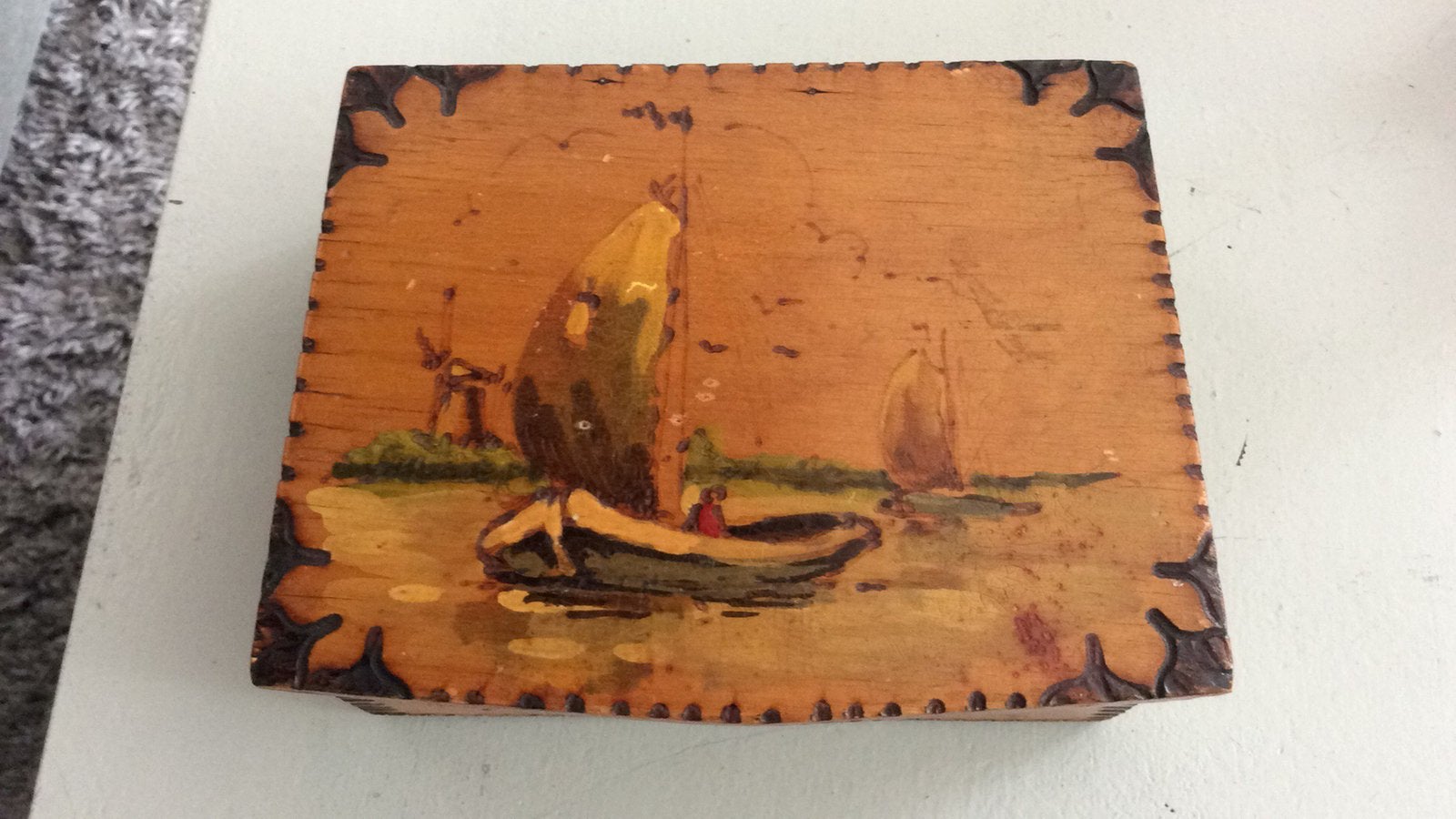 Houten doosje met Monnickendam schildering, Ophalen of Verzenden