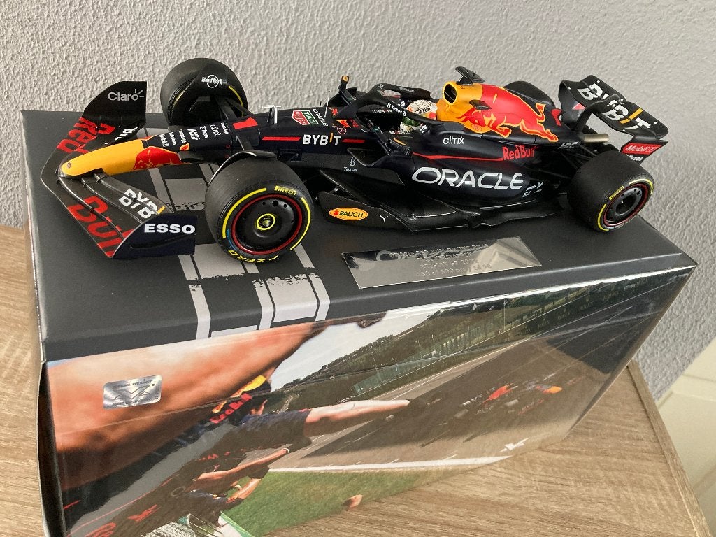 ✅ Max Verstappen editie 98 1:18 Winner Belgian GP 2022 RB18, Ophalen of Verzenden, Nieuw, Formule 1