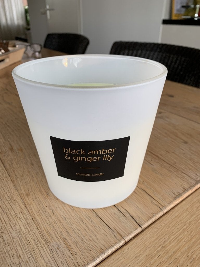 Geurkaars Amber Nieuw, Overige materialen, Wit, Nieuw, Ophalen of Verzenden