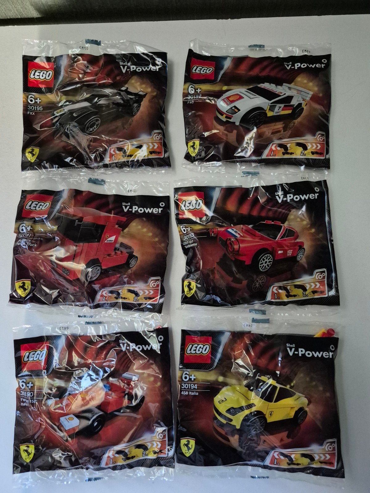Complete set van 6 LEGO Shell V-Power Ferrari polybags, Ophalen, Overige thema's, Lego, Nieuw