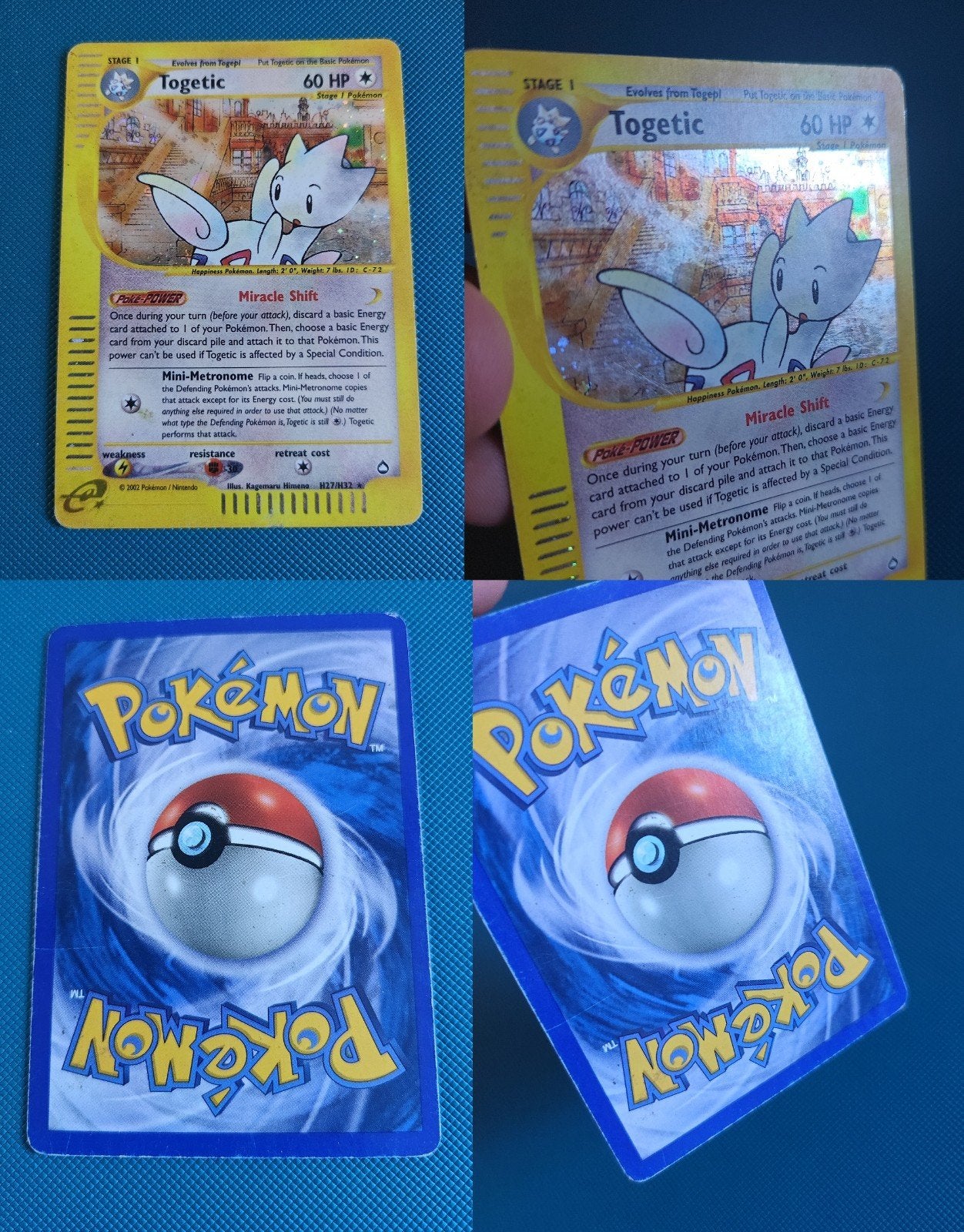 Togetic Aquapolis Pokémon Kaart - EX Conditie, Ophalen of Verzenden, Gebruikt, Losse kaart, Foil