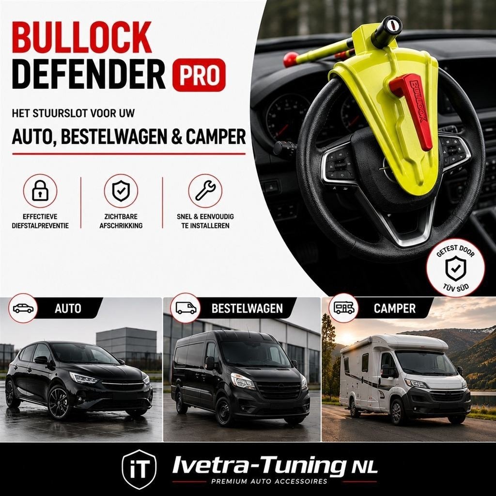 Stuurslot Auto | Stuurslot Bestelwagen | Stuurslot Camper, Ophalen of Verzenden, Info@ivetra-tuning.nl | www.ivetra-tuning.nl