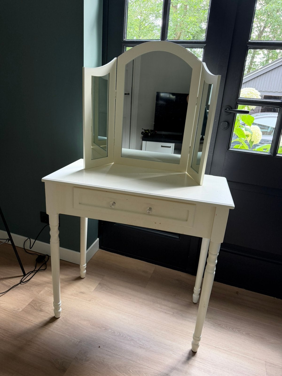 Kaptafel met spiegel, Huis en Inrichting, Tafels | Kaptafels, Ophalen, Gebruikt, 50 tot 100 cm, Minder dan 100 cm