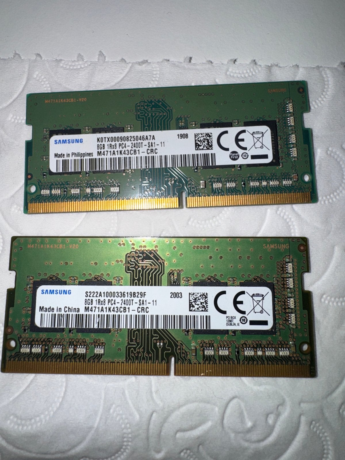 16GB | Samsung 8GB DDR4 RAM Geheugenmodules (2 stuks), Computers en Software, RAM geheugen, DDR4, 8 GB, Ophalen of Verzenden, Zo goed als nieuw