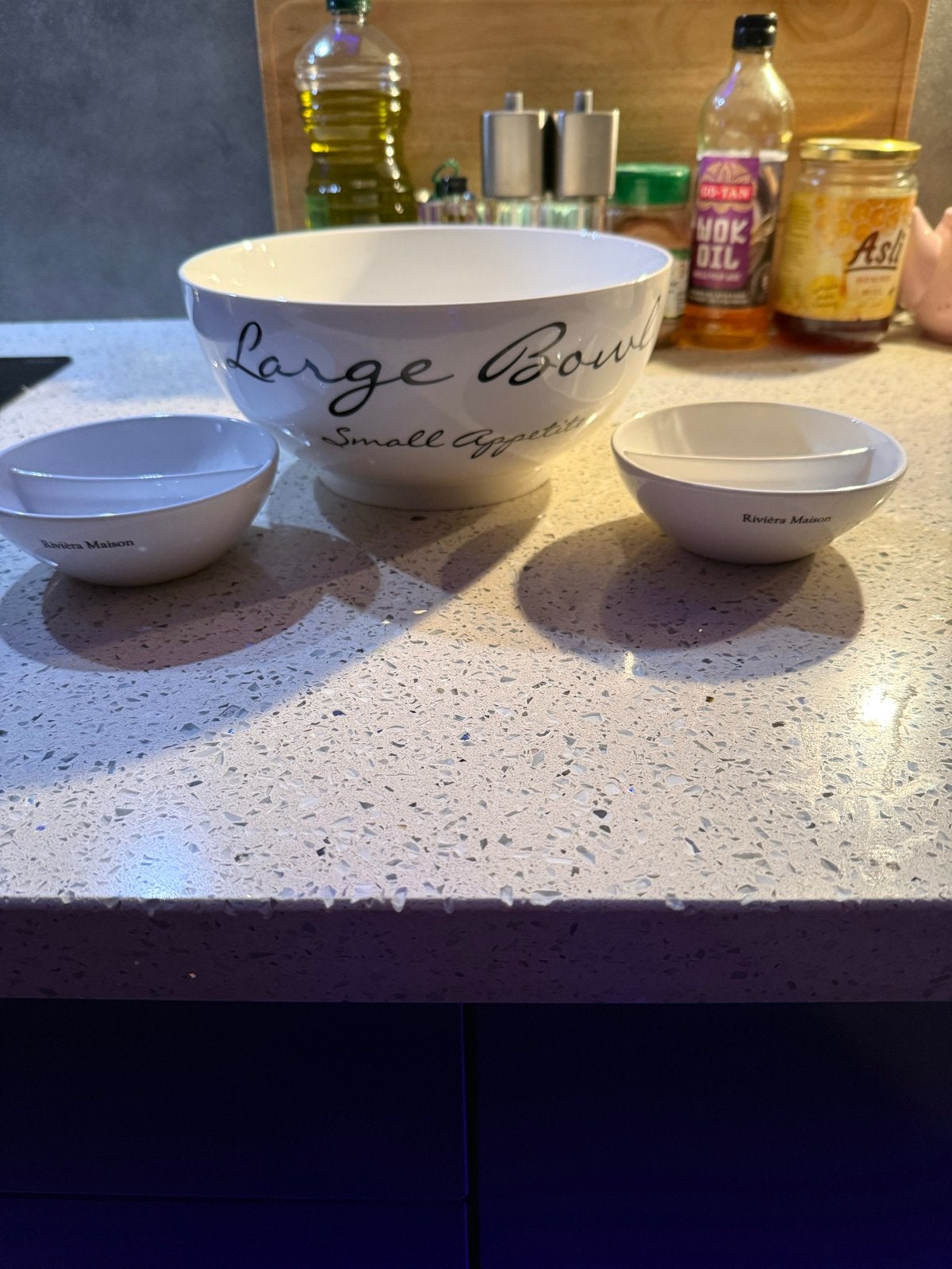 Riviera Maison Snack/Dipschaal Set - Zo goed als nieuw, Huis en Inrichting, Ophalen, Overige typen, Zo goed als nieuw, Steen/keramiek