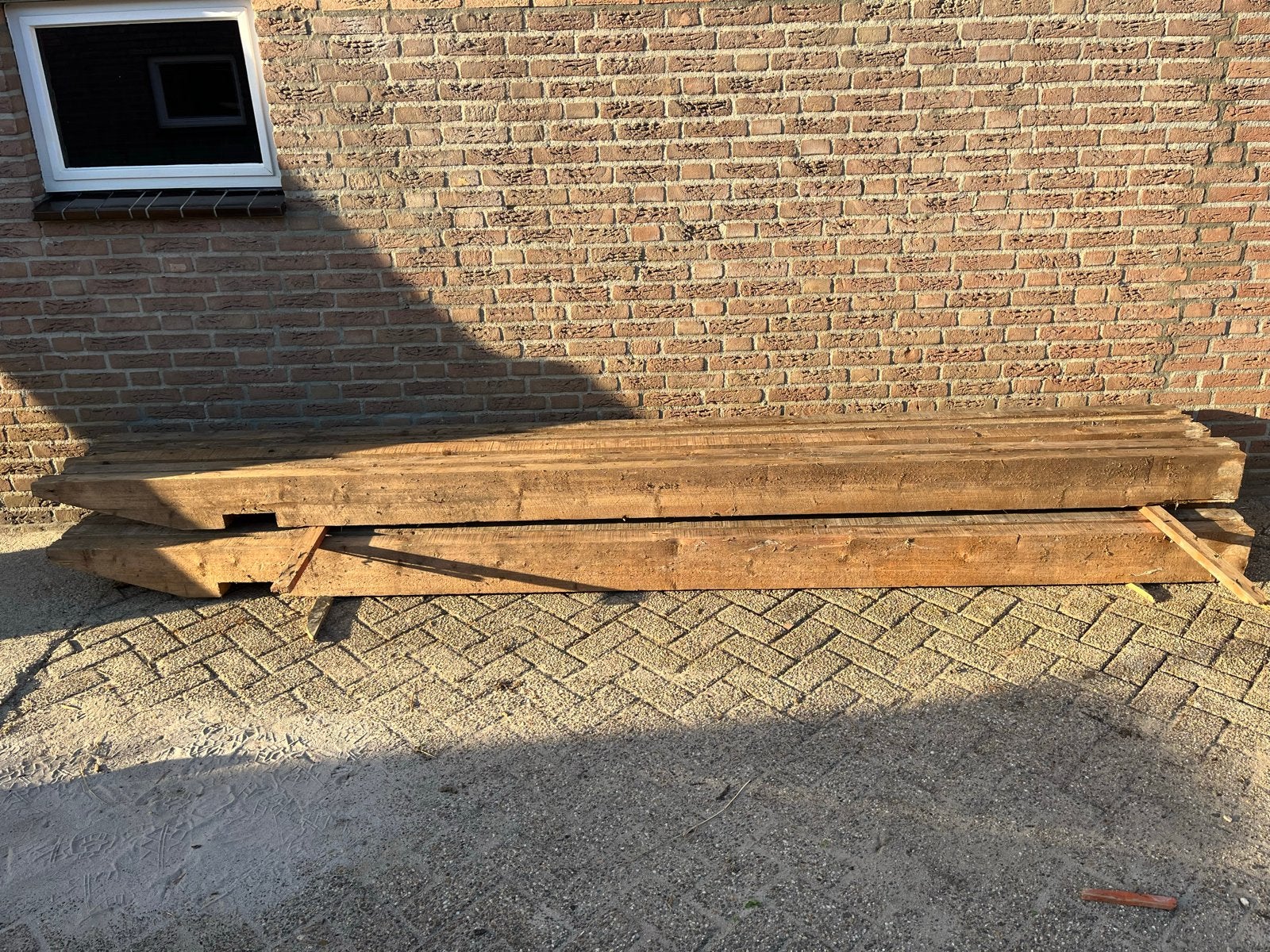 Gebruikte houten balken/gordingen 3m, Doe-het-zelf en Verbouw, Ophalen, Gebruikt, Balk, Vuren