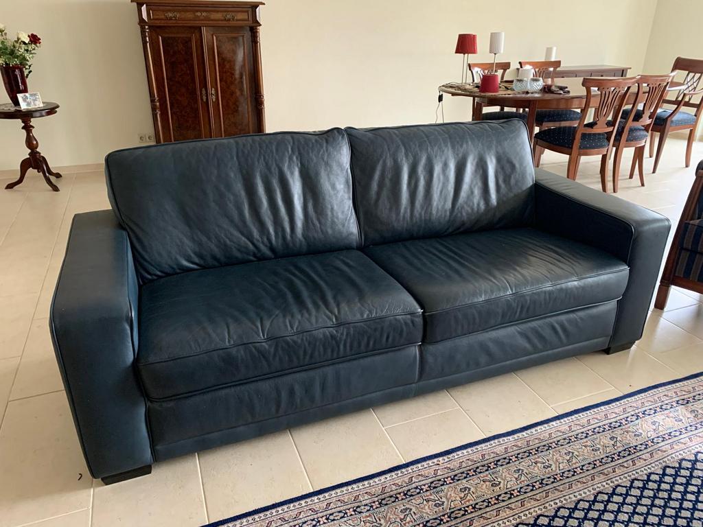 Mooie Lederen bankstel, Ophalen of Verzenden, Zo goed als nieuw, 75 tot 100 cm