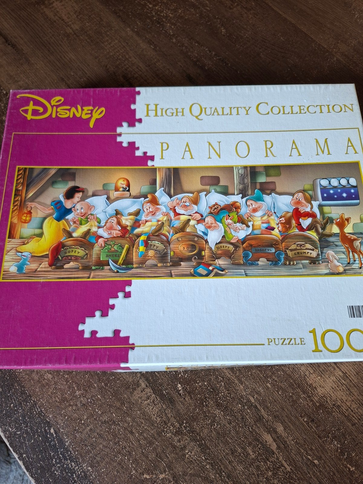Disney Sneeuwwitje en de Zeven Dwergen Panorama Puzzel 1000, Ophalen of Verzenden, 500 t/m 1500 stukjes, Gebruikt, Legpuzzel