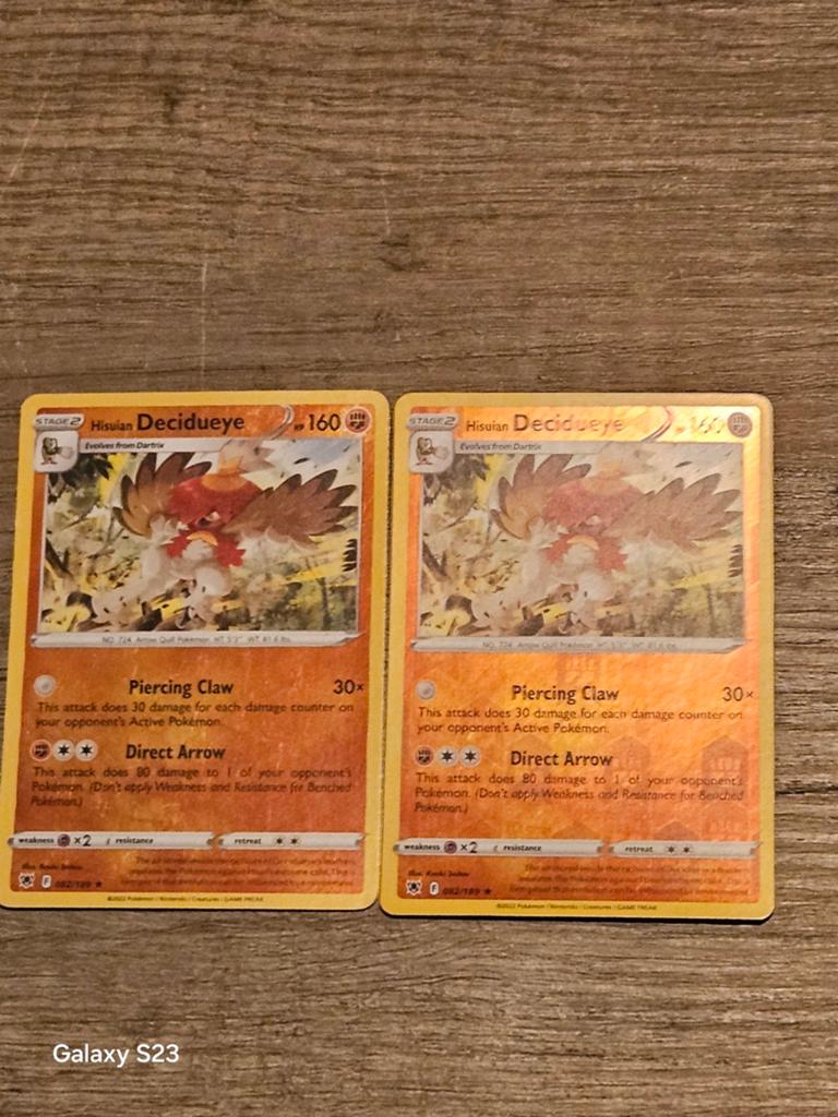 Hisuian decidueye pokemon kaarten, Ophalen of Verzenden, Gebruikt, Meerdere kaarten