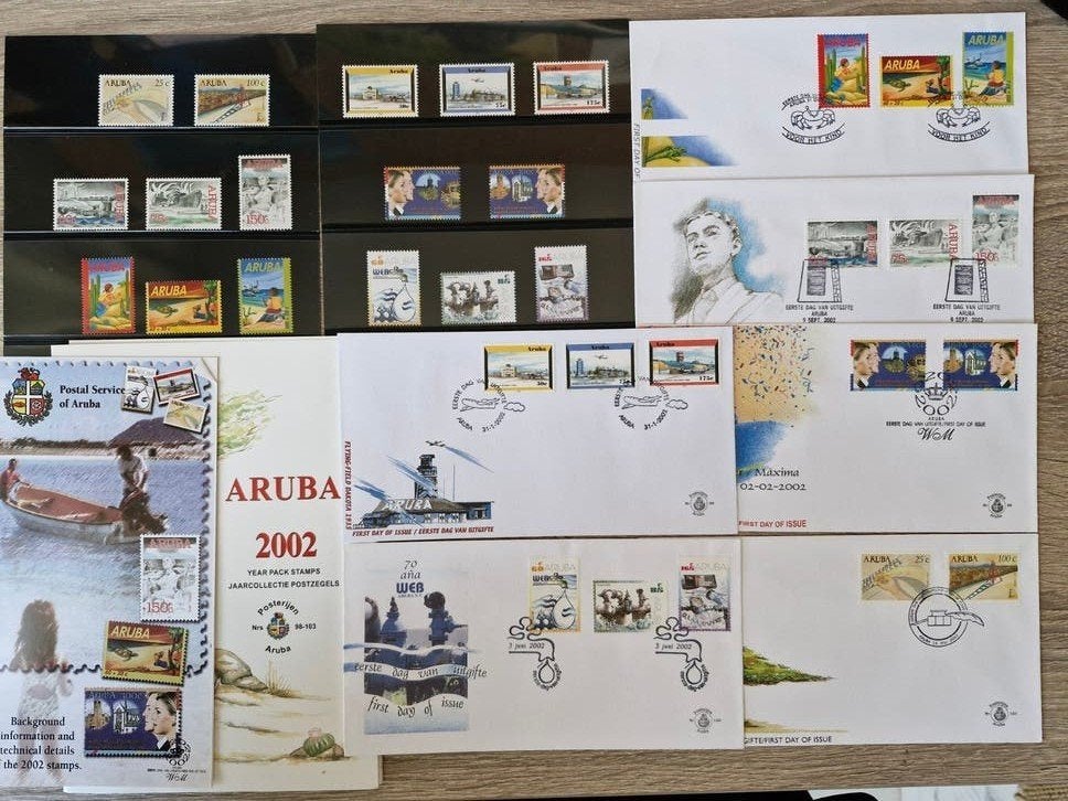 Aruba Jaarset 2002 Postzegels & Eerste Dag Uitgaven, Ophalen of Verzenden, Postfris