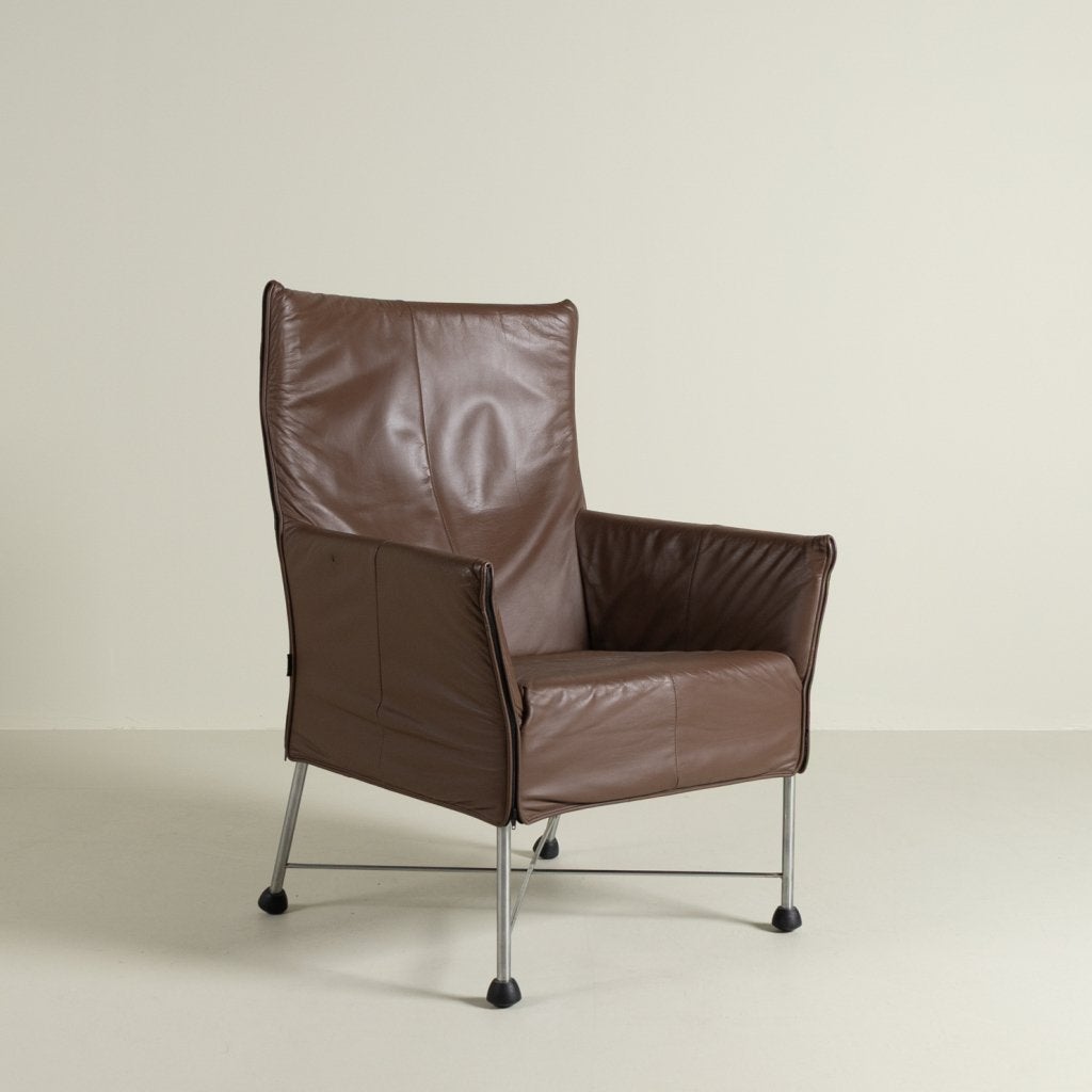 Montis Charly Fauteuil Lever Leer - Aluminium (Op Doppen), Niet ingevuld, Zo goed als nieuw, Niet ingevuld, Niet ingevuld