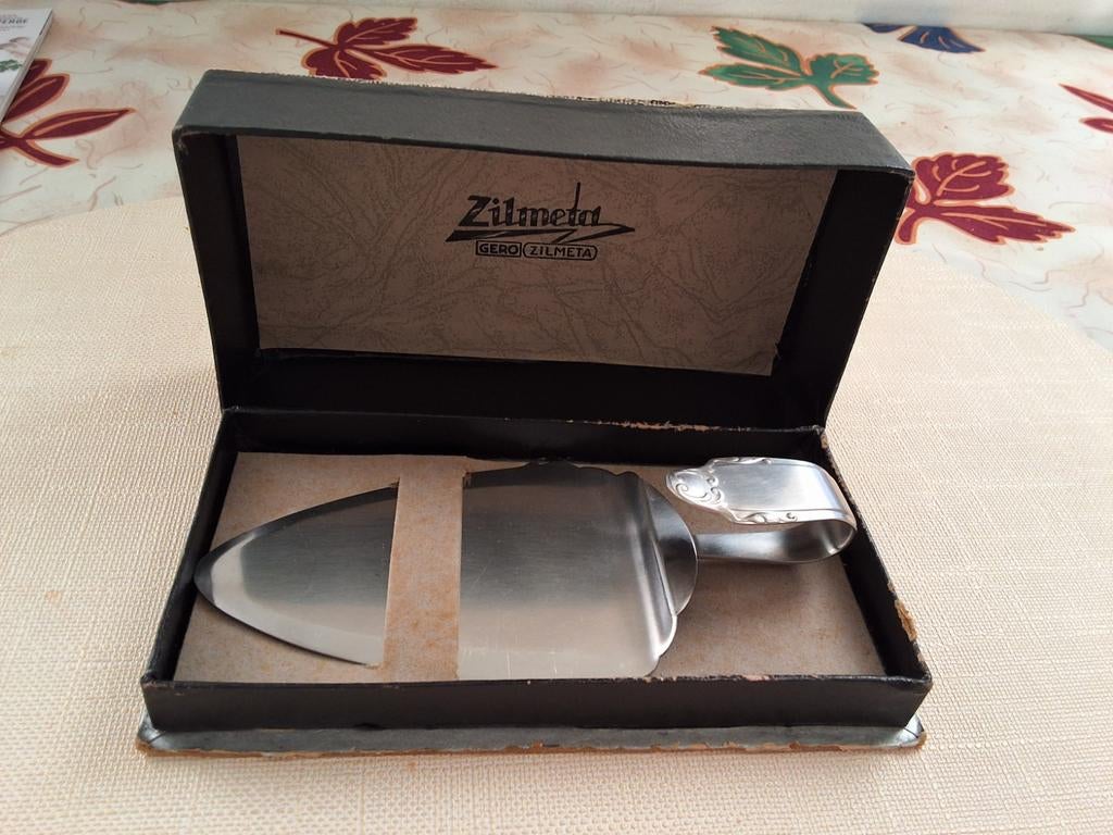 Vintage Art Deco Taartschep Gero Zilmeta in Doos, Antiek en Kunst, Antiek | Bestek, Ophalen of Verzenden