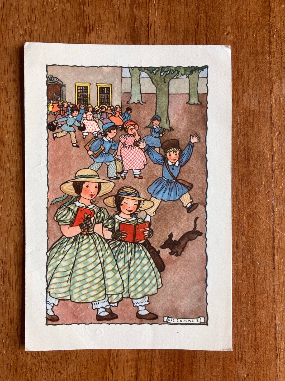 Rie Cramer - Kinderen op het schoolplein, Ophalen of Verzenden, 1980 tot heden, Gelopen, Kinderen
