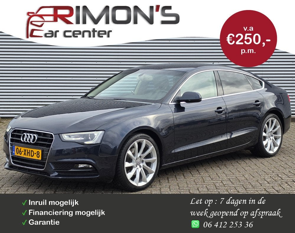 Audi A5 Sportback 1.8 TFSI Pro Line Automaat Leder Navi Came, Euro 5, Gebruikt, 4 cilinders, Bedrijf