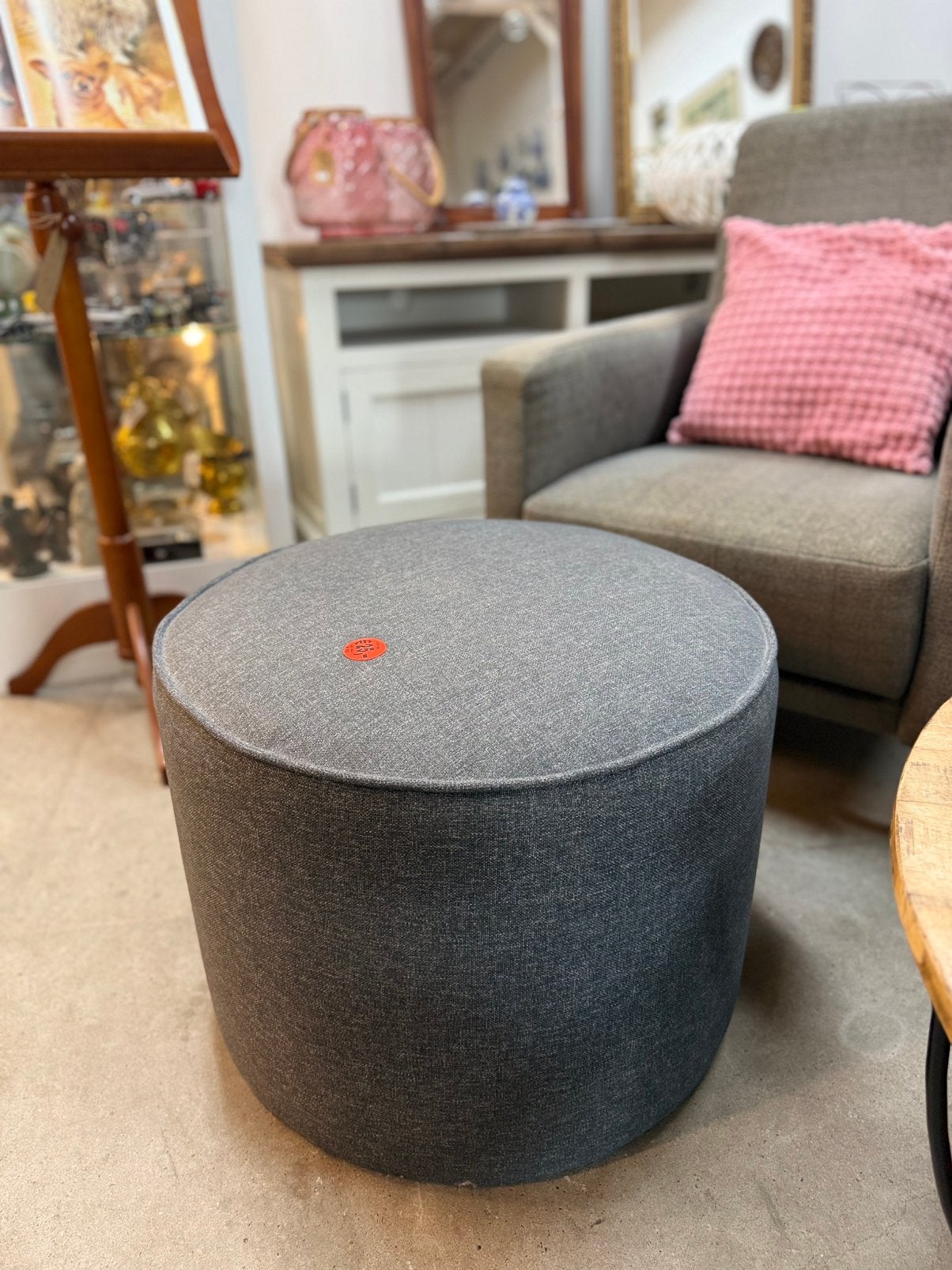 IKEA GRUNDSJÖ poef – donkergrijs, Ophalen, Minder dan 50 cm, 125 cm of meer, Rond