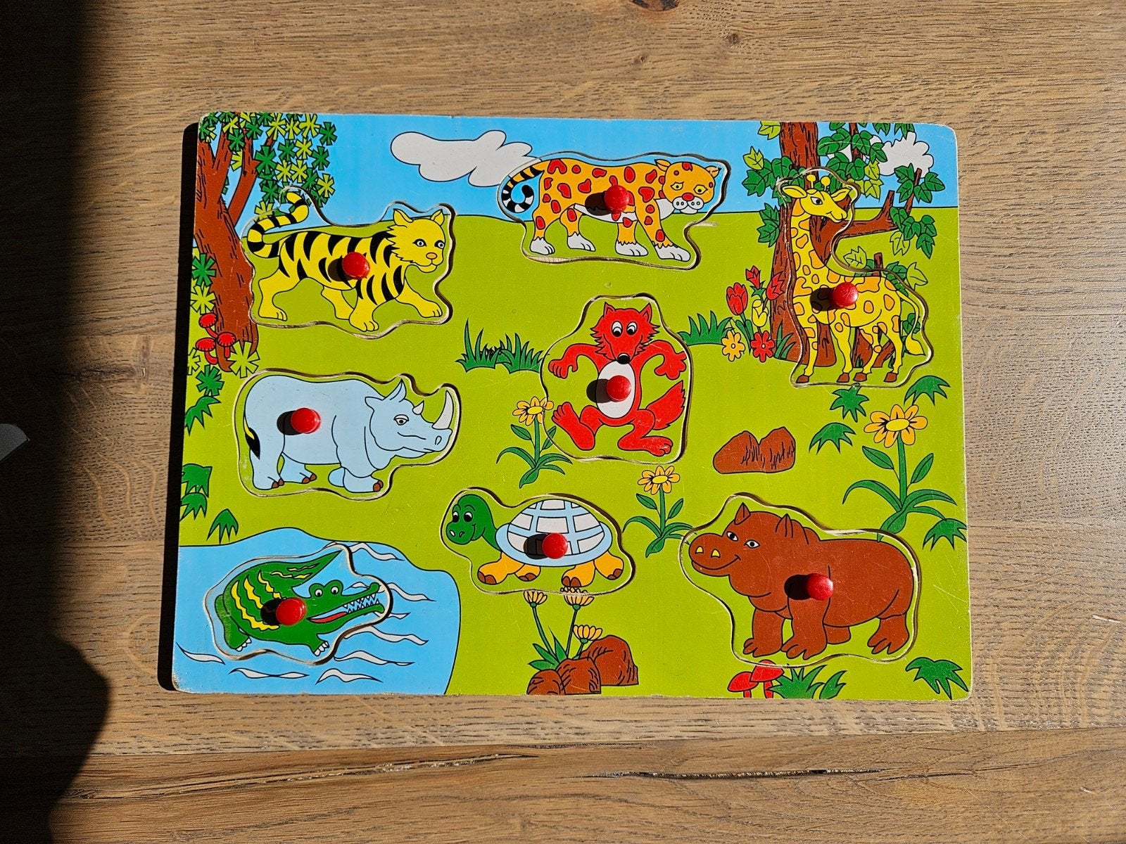 Houten Dieren Puzzel voor Kinderen - Educatief Speelgoed, Ophalen, Gebruikt, Van hout, Minder dan 10 stukjes