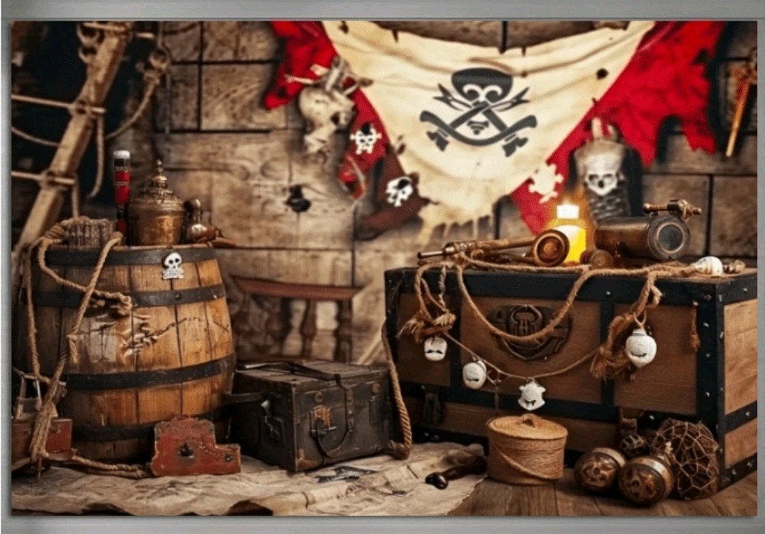 groot piraten decordoek maarliefst 4 mtr breed, Verzamelen, Ophalen of Verzenden