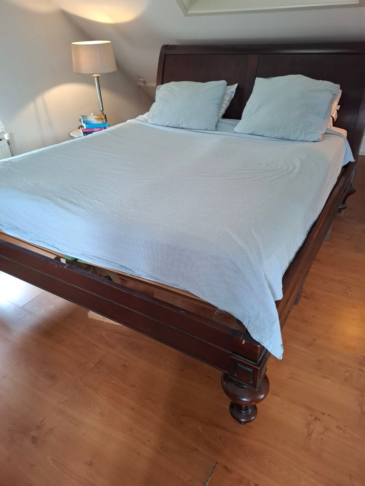 La Grange Indochine bed massief kersenhout 2.10 x1.80, Huis en Inrichting, Slaapkamer | Bedden, Ophalen, Gebruikt, Bruin, Tweepersoons