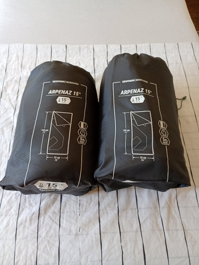 Slaapzak Decathlon 2x, Ophalen, Gebruikt