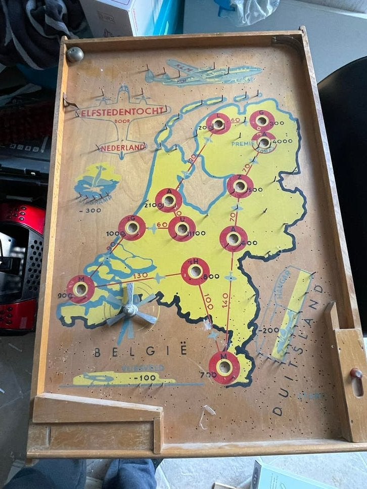 6 Ouderwetse Knikkerkastjes - Vintage Spellen Collectie, Ophalen, Gebruikt