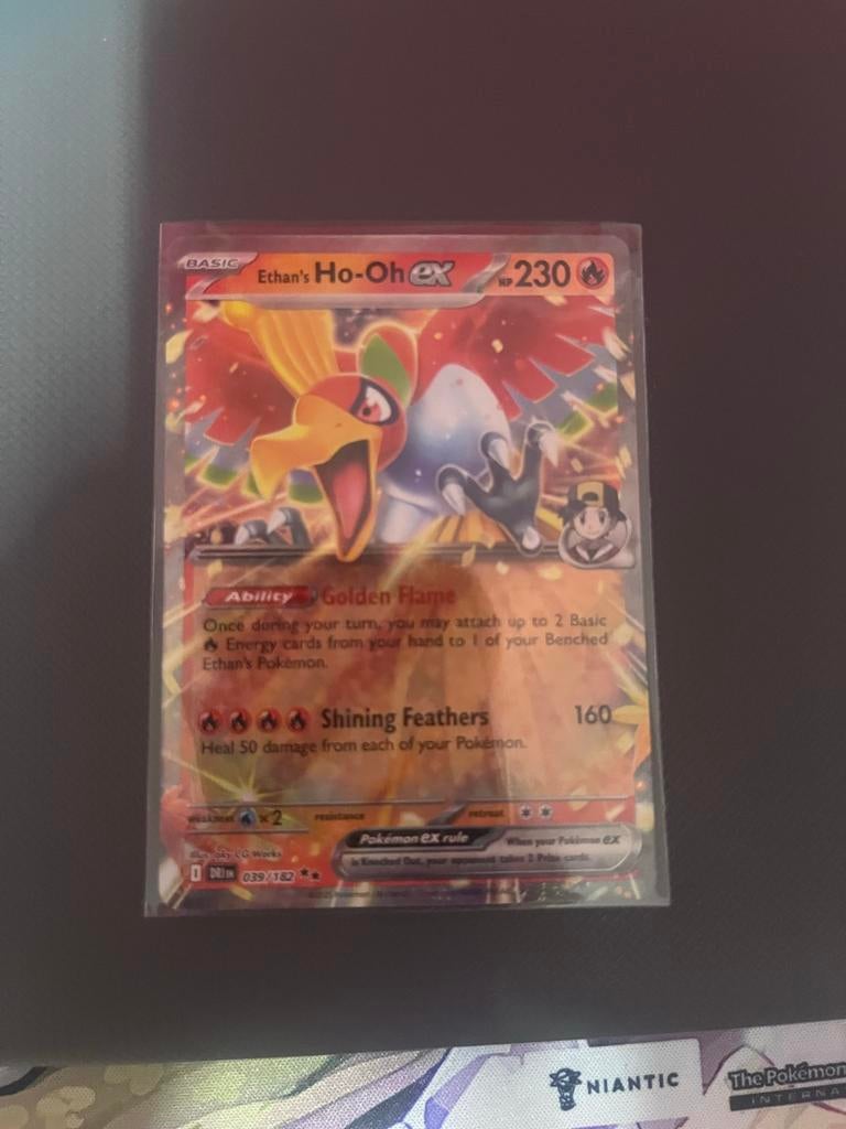 Ethan's Ho-Oh ex Pokémon kaart - Zo goed als nieuw, Ophalen of Verzenden, Zo goed als nieuw, Losse kaart