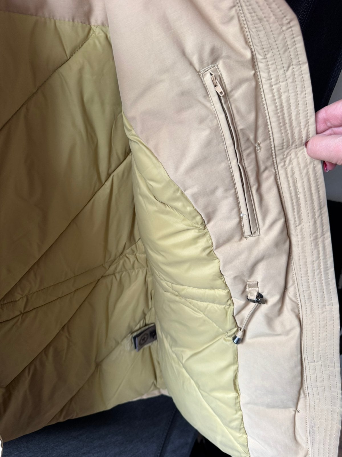 Winterjas Airforce dames parka beige, Ophalen, Zo goed als nieuw, Maat 38/40 (M), Beige