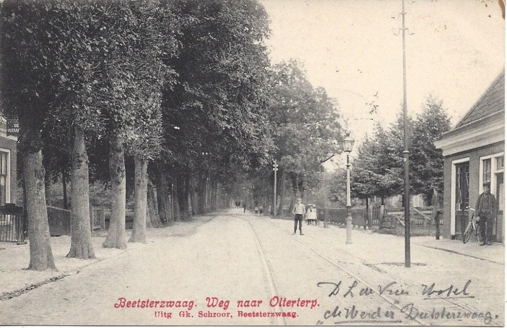 Beetsterzwaag (Frl.) Weg naar Olterterp, Volk, gelopen 1908, Ophalen of Verzenden, Voor 1920, Gelopen, Friesland