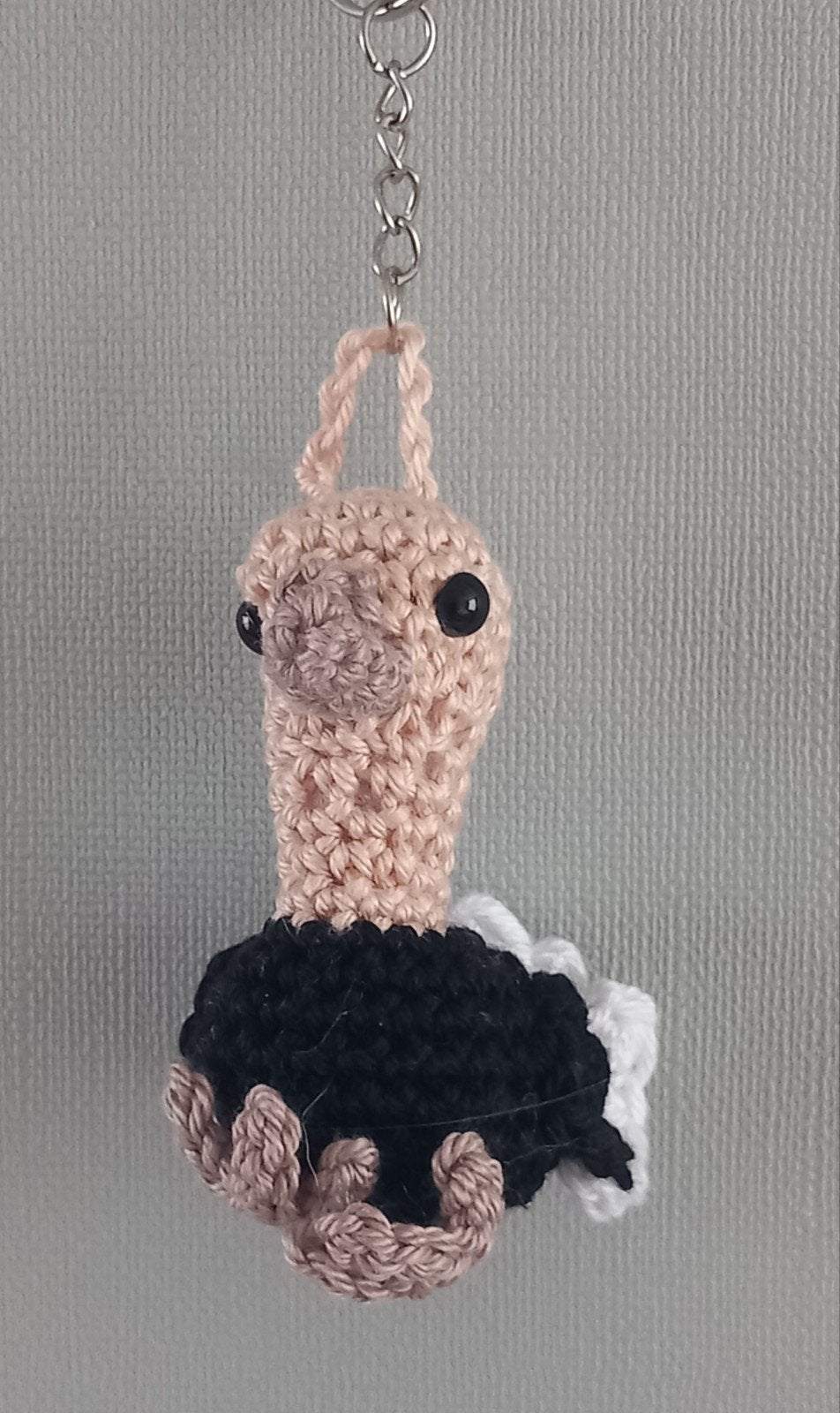 Gehaakte struisvogel sleutelhanger, Ophalen of Verzenden, Nieuw, Dier of Natuur